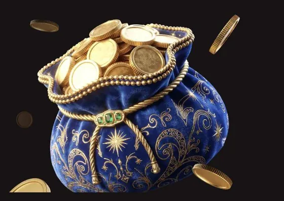 Blue bag of gold coins for the MorosWin Wednesday reload